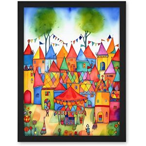 Artery8 English Village Fete Fair Folk Art Artwork Framed Wall Art Print 18X24 Inch Artery8 English Village Fete Fair Folk Art Artwork Framed Wall Art Print 18X24 Inch