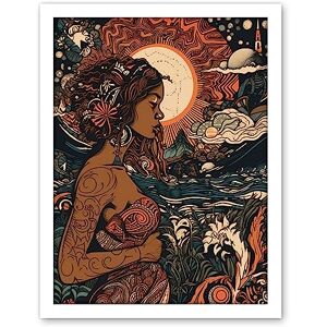 Artery8 Gaia Mother Nature Modern Art Nouveau Folk Art Artwork Framed Wall Art Print 18X24 Inch Artery8 Gaia Mother Nature Modern Art Nouveau Folk Art Artwork Framed Wall Art Print 18X24 Inch