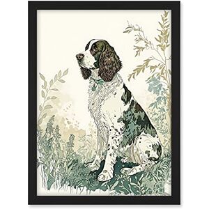 Artery8 English Springer Spaniel Dog in Field Modern Pastel Watercolour Illustration Artwork Framed A3 Wall Art Print Artery8 English Springer Spaniel Dog in Field Modern Pastel Watercolour Illustration Artwork Framed A3 Wall Art Print