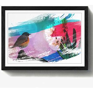 Arty Pie Framed Print Black A2 (24.5x18 Inch) Hyacinth Throttle Bird Pink Flower V2, Wood, Multi-Colour, 60 x 42 x 2 cm Arty Pie Framed Print Black A2 (24.5x18 Inch) Hyacinth Throttle Bird Pink Flower V2, Wood, Multi-Colour, 60 x 42 x 2 cm