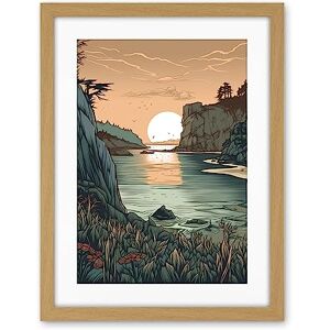Artery8 Untouched Nature Coastal Cliff Sunset Landscape Artwork Framed Wall Art Print 18X24 Inch Artery8 Untouched Nature Coastal Cliff Sunset Landscape Artwork Framed Wall Art Print 18X24 Inch