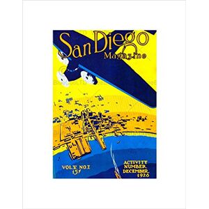 Wee Blue Coo TRAVEL TRANSPORT SAN DIEGO MAGAZINE COVER 1928 TRAVEL FRAMED ART PRINT B12X11430 Wee Blue Coo TRAVEL TRANSPORT SAN DIEGO MAGAZINE COVER 1928 TRAVEL FRAMED ART PRINT B12X11430