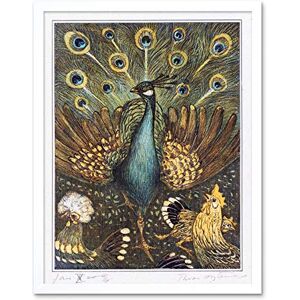 Artery8 Hoytema Peacock Chickens Birds Drawing Art Print Framed Poster Wall Decor 12x16 inch Artery8 Hoytema Peacock Chickens Birds Drawing Art Print Framed Poster Wall Decor 12x16 inch
