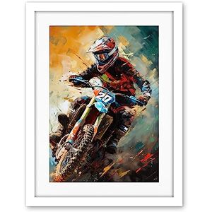 Artery8 Motocross Race Driver Sport Action Shot Painting Artwork Framed Wall Art Print 18X24 Inch Artery8 Motocross Race Driver Sport Action Shot Painting Artwork Framed Wall Art Print 18X24 Inch
