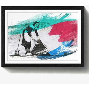 Arty Pie Framed Print Black A2 (24.5x18 Inch) Banksy Maid Sweeping Graffiti Wall Art V2, Wood, Multi-Colour, 60 x 42 x 2 cm Arty Pie Framed Print Black A2 (24.5x18 Inch) Banksy Maid Sweeping Graffiti Wall Art V2, Wood, Multi-Colour, 60 x 42 x 2 cm