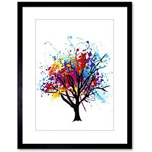 Wee Blue Coo Paint Splat Abstract Tree Rainbow Picture Photo Framed Wall Art Print Wee Blue Coo Paint Splat Abstract Tree Rainbow Picture Photo Framed Wall Art Print