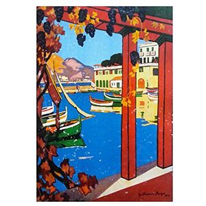 Wee Blue Coo Painting Landscape Port Harbour Cote D'azur Fr Sea Boat Wall Art Print Wee Blue Coo Painting Landscape Port Harbour Cote D'azur Fr Sea Boat Wall Art Print