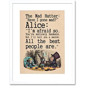 Wee Blue Coo Quote Carroll Book Alice Wonderland Mad Hatter Tea Party Framed Wall Art Print Wee Blue Coo Quote Carroll Book Alice Wonderland Mad Hatter Tea Party Framed Wall Art Print