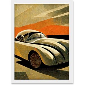 Doppelganger33 LTD Art Deco Vintage Sports Car Sunset Illustration Artwork Framed A3 Wall Art Print Doppelganger33 LTD Art Deco Vintage Sports Car Sunset Illustration Artwork Framed A3 Wall Art Print