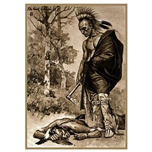 Wee Blue Coo Pontiac Ottawa Chief Native American Tomahawk Picture Wall Art Print Wee Blue Coo Pontiac Ottawa Chief Native American Tomahawk Picture Wall Art Print