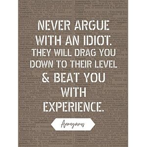 Artery8 Dictionary Inspiring Quote Argue with an Idiot Attributed to Mark Twain Large Wall Art Poster Print Thick Paper 18X24 Inch Artery8 Dictionary Inspiring Quote Argue with an Idiot Attributed to Mark Twain Large Wall Art Poster Print Thick Paper 18X24 Inch