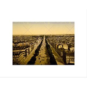 Wee Blue Coo VINTAGE CITYSCAPE CHAMPS ELYSEES PARIS FRANCE BLACK FRAMED ART PRINT B12X11754 Wee Blue Coo VINTAGE CITYSCAPE CHAMPS ELYSEES PARIS FRANCE BLACK FRAMED ART PRINT B12X11754