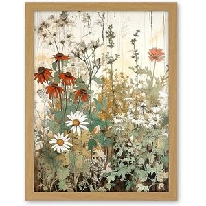 Artery8 Wildflowers Vintage Watercolour Painting Red White Daisy Flowers Spring Field Artwork Framed Wall Art Print 18X24 Inch Artery8 Wildflowers Vintage Watercolour Painting Red White Daisy Flowers Spring Field Artwork Framed Wall Art Print 18X24 Inch