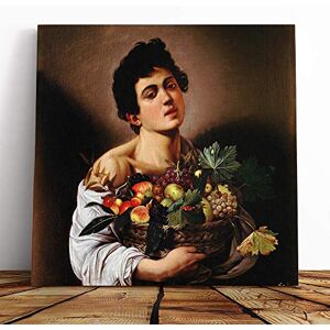 Big Box Art Canvas Print Wall Art Michelangelo Caravaggio Boy with a Basket of Fruit Mounted & Stretched Box Frame Picture Home Decor for Kitchen, Living Room, Bedroom, Muli-Colour, 20x20 Inch Big Box Art Canvas Print Wall Art Michelangelo Caravaggio Boy with a Basket of Fruit Mounted & Stretched Box Frame Picture Home Decor for Kitchen, Living Room, Bedroom, Muli-Colour, 20x20 Inch