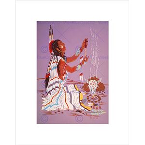 Wee Blue Coo PAINTINGS DRAWING NATIVE AMERICAN INDIAN FIRE SHAMAN DRESS FRAMED PRINT B12X7004 Wee Blue Coo PAINTINGS DRAWING NATIVE AMERICAN INDIAN FIRE SHAMAN DRESS FRAMED PRINT B12X7004