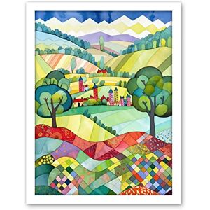Artery8 English Countryside Rural Landscape Folk Art Watercolour Painting Artwork Framed Wall Art Print 18X24 Inch Artery8 English Countryside Rural Landscape Folk Art Watercolour Painting Artwork Framed Wall Art Print 18X24 Inch