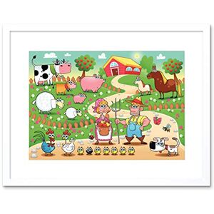 Wee Blue Coo Painting Cartoon Farm Chicken Cow Pig Sheep Children Framed Wall Art Print Wee Blue Coo Painting Cartoon Farm Chicken Cow Pig Sheep Children Framed Wall Art Print
