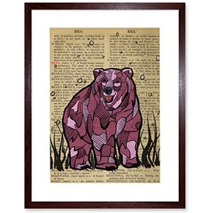 Wee Blue Coo Upcycle Dictionary Bear Artwork Framed Wall Art Print 12X16 Inch Wee Blue Coo Upcycle Dictionary Bear Artwork Framed Wall Art Print 12X16 Inch