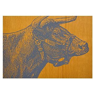 Wee Blue Coo Painting Illustration Head Bull Horns Cow Fence Texture Wall Art Print Wee Blue Coo Painting Illustration Head Bull Horns Cow Fence Texture Wall Art Print