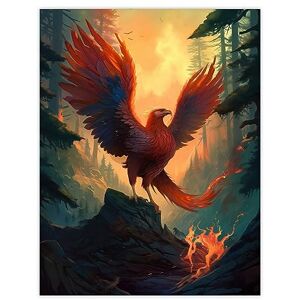 Artery8 Majestic Phoenix Bird Spreading Wings Concept Painting Mythical Creature Rising From Fire Ashes in Enchanted Forest Landscape Unframed Wall Art Print Poster Home Decor Premium Artery8 Majestic Phoenix Bird Spreading Wings Concept Painting Mythical Creature Rising From Fire Ashes in Enchanted Forest Landscape Unframed Wall Art Print Poster Home Decor Premium