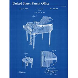 Artery8 Zaiser Wurlitzer Piano 1937 Classic Music Patent Large Wall Art Poster Print Thick Paper 18X24 Inch Artery8 Zaiser Wurlitzer Piano 1937 Classic Music Patent Large Wall Art Poster Print Thick Paper 18X24 Inch
