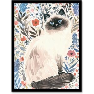 Artery8 Cat Lover Cute Birman in Lavender Flowers Living Room Artwork Framed Wall Art Print A4 Artery8 Cat Lover Cute Birman in Lavender Flowers Living Room Artwork Framed Wall Art Print A4