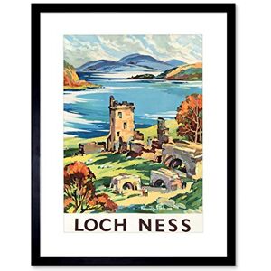 Wee Blue Coo TRAVEL SCOTLAND CASTLE LOCH NESS BRITISH RAILWAYS FRAMED ART PRINT B12X7885 Wee Blue Coo TRAVEL SCOTLAND CASTLE LOCH NESS BRITISH RAILWAYS FRAMED ART PRINT B12X7885