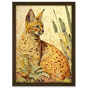 Artery8 Serval Cat in Nature Detailed Watercolour and Ink Bright Illustration Artwork Framed A3 Wall Art Print Artery8 Serval Cat in Nature Detailed Watercolour and Ink Bright Illustration Artwork Framed A3 Wall Art Print