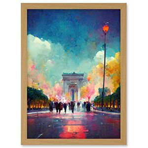 Doppelganger33 LTD Colourful Champs-Elysees And Arc De Triomphe Modern Artwork Framed A3 Wall Art Print Doppelganger33 LTD Colourful Champs-Elysees And Arc De Triomphe Modern Artwork Framed A3 Wall Art Print