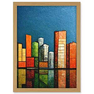 Doppelganger33 LTD Abstract Modern Cityscape Reflections Orange Blue Yellow Artwork Framed A3 Wall Art Print Doppelganger33 LTD Abstract Modern Cityscape Reflections Orange Blue Yellow Artwork Framed A3 Wall Art Print