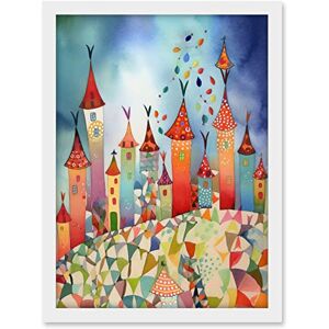 Artery8 Celebration Day Cityscape Processional Street Folk Art Watercolour Painting Artwork Framed A3 Wall Art Print Artery8 Celebration Day Cityscape Processional Street Folk Art Watercolour Painting Artwork Framed A3 Wall Art Print
