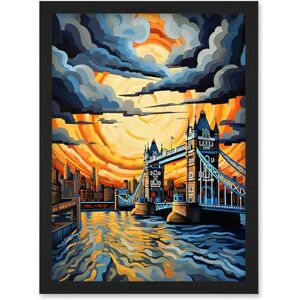 Artery8 London Tower Bridge Dramatic Sunset Vibrant Artwork Blue Orange River Thames England Cloudy Sky Artwork Framed Wall Art Print A4 Artery8 London Tower Bridge Dramatic Sunset Vibrant Artwork Blue Orange River Thames England Cloudy Sky Artwork Framed Wall Art Print A4