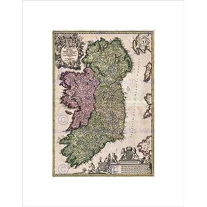 Wee Blue Coo Map Antique Kingdom Homann Ireland Eire Ulster Hibernia Wall Art Print Wee Blue Coo Map Antique Kingdom Homann Ireland Eire Ulster Hibernia Wall Art Print