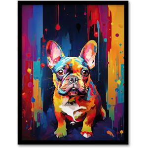 Artery8 French Bulldog Dog Lover Gift Pet Portrait Colourful Neon Artwork Painting Artwork Framed Wall Art Print A4 Artery8 French Bulldog Dog Lover Gift Pet Portrait Colourful Neon Artwork Painting Artwork Framed Wall Art Print A4