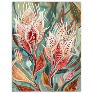 Artery8 Exotic Flower Bloom Patterns Floral Folk Art Living Room Extra Large XL Wall Art Poster Print Artery8 Exotic Flower Bloom Patterns Floral Folk Art Living Room Extra Large XL Wall Art Poster Print