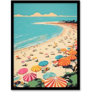 Wee Blue Coo Sun Sand Sea Cove Busy Beach Coastal Landscape Aqua Orange Pink Bright Painting Artwork Framed Wall Art Print 18X24 Inch Wee Blue Coo Sun Sand Sea Cove Busy Beach Coastal Landscape Aqua Orange Pink Bright Painting Artwork Framed Wall Art Print 18X24 Inch