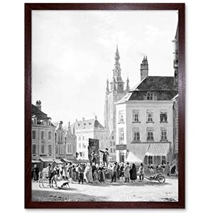 Artery8 De Jonghe Market Day In Courtrai Belgium Painting Art Print Framed Poster Wall Decor 12x16 inch Artery8 De Jonghe Market Day In Courtrai Belgium Painting Art Print Framed Poster Wall Decor 12x16 inch