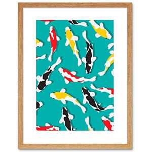 Wee Blue Coo Painting Koi Carp Fish Pattern Illustration Framed Wall Art Print Wee Blue Coo Painting Koi Carp Fish Pattern Illustration Framed Wall Art Print