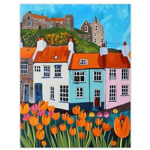 Artery8 Summer Day in English Town Tulips Colourful Living Room Large Wall Art Poster Print Thick Paper 18X24 Inch Artery8 Summer Day in English Town Tulips Colourful Living Room Large Wall Art Poster Print Thick Paper 18X24 Inch