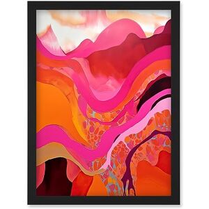 Artery8 The Pink Mountains Abstract Oil Painting Bright Vibrant Pink Orange Alps Landscape Artwork Framed Wall Art Print A4 Artery8 The Pink Mountains Abstract Oil Painting Bright Vibrant Pink Orange Alps Landscape Artwork Framed Wall Art Print A4