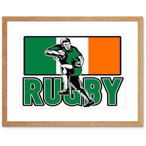 Wee Blue Coo Painting Sport Ireland Rugby Football Flag Irish Player Framed Wall Art Print Wee Blue Coo Painting Sport Ireland Rugby Football Flag Irish Player Framed Wall Art Print