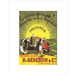 Wee Blue Coo Ad Genestin Automobile Car Vintage Retro Classic Sun France Art Wall Art Print Wee Blue Coo Ad Genestin Automobile Car Vintage Retro Classic Sun France Art Wall Art Print