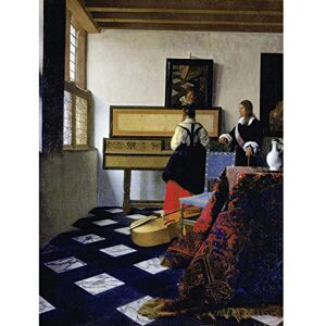 Artery8 Johannes Vermeer The Music Lesson Painting Premium Wall Art Canvas Print 18X24 Inch Artery8 Johannes Vermeer The Music Lesson Painting Premium Wall Art Canvas Print 18X24 Inch