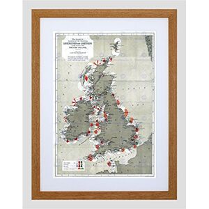 Wee Blue Coo Map Antique 1884 Price Lighthouses Lightships UK Framed Wall Art Print Wee Blue Coo Map Antique 1884 Price Lighthouses Lightships UK Framed Wall Art Print