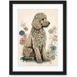 Artery8 Poodle Dog with Flower Fur Coat Modern Boho Watercolour Illustration Artwork Framed Wall Art Print 18X24 Inch Artery8 Poodle Dog with Flower Fur Coat Modern Boho Watercolour Illustration Artwork Framed Wall Art Print 18X24 Inch