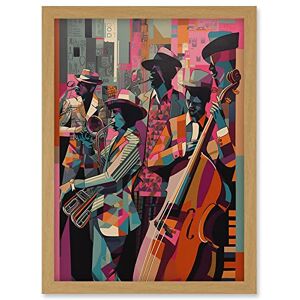 Artery8 New Orleans Jazz Festival Musicians Warming Up in the City Street Abstract Modern Painting Artwork Framed Wall Art Print A4 Artery8 New Orleans Jazz Festival Musicians Warming Up in the City Street Abstract Modern Painting Artwork Framed Wall Art Print A4