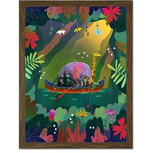 Wee Blue Coo Jungle Girls Canoe Animals Wall Large Framed Art Print Poster Wall Decor 18x24 inch Wee Blue Coo Jungle Girls Canoe Animals Wall Large Framed Art Print Poster Wall Decor 18x24 inch