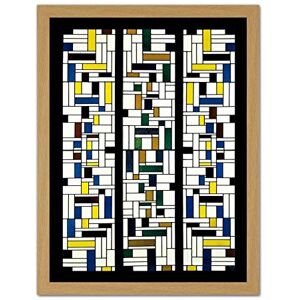 Wee Blue Coo Van Doesburg Stained Glass Composition IV Artwork Framed Wall Art Print 18X24 Inch Wee Blue Coo Van Doesburg Stained Glass Composition IV Artwork Framed Wall Art Print 18X24 Inch