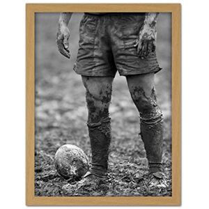 Wee Blue Coo Rugby Player Ball Mud Bowl Artwork Framed Wall Art Print 18X24 Inch Wee Blue Coo Rugby Player Ball Mud Bowl Artwork Framed Wall Art Print 18X24 Inch