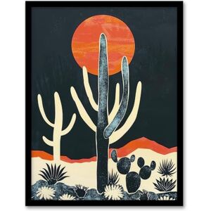 Artery8 Saguaro Cactus Orange Grey Sun Desert Landscape For Living Room Artwork Framed Wall Art Print A4 Artery8 Saguaro Cactus Orange Grey Sun Desert Landscape For Living Room Artwork Framed Wall Art Print A4